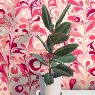 Papel Pintado Groovy Retro Mármol Rosa