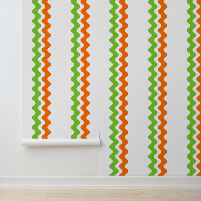 Papel Pintado Groovy Ric Rac Raya - Naranja y Lima Vertical (Solicitud)