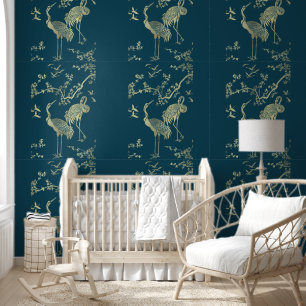 Papel Pintado Grúas doradas Arte,