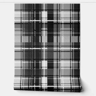 Papel Pintado Grunde Blanco Negro Flannel Tartán Diseño