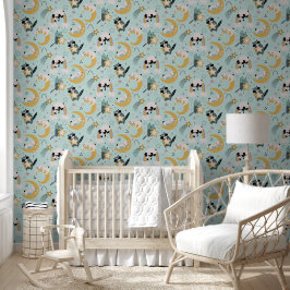 Papel Pintado Guardería Animales, Estrellas, Lunas y Arcoíris