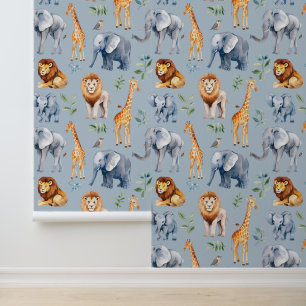 Papel Pintado Guardería de Animales de Safari habitación del niñ