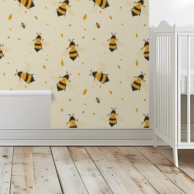Papel Pintado Guardería de habitación para niños de abeja amaril (Subido por el creador)