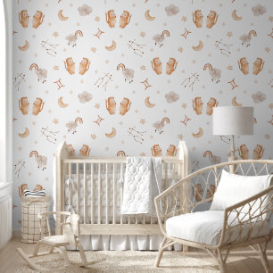 Papel Pintado Guardería del zodiaco Géminis acuarela