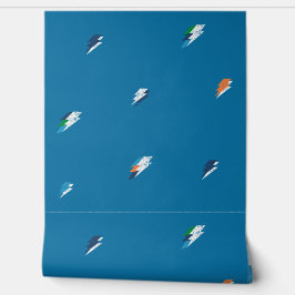 Papel Pintado Guay Lightning Negrita en azul