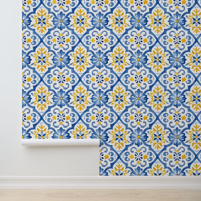 Papel Pintado Habitación de diseño de mosaico de inspiración med (Solicitud)