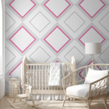 Habitación de niñas grande diamantes rosados y gri