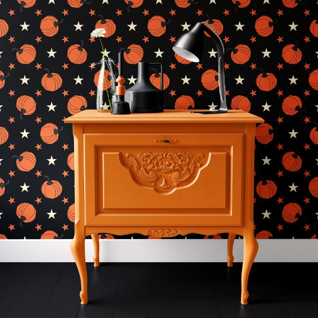 Papel Pintado Halloween de las Estrellas de Calabaza Negra y Nar (Subido por el creador)