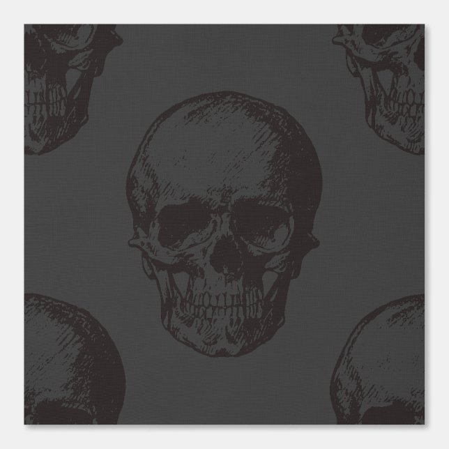 Papel Pintado Halloween Skulls negros/grises cálidos (Anverso)