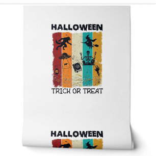 Papel Pintado Halloween Truco o Trato Hombre Lobo Bruja Esquelet
