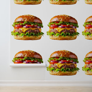 Papel Pintado Hamburguesa con queso apetitosa de SlipperyJoe cru