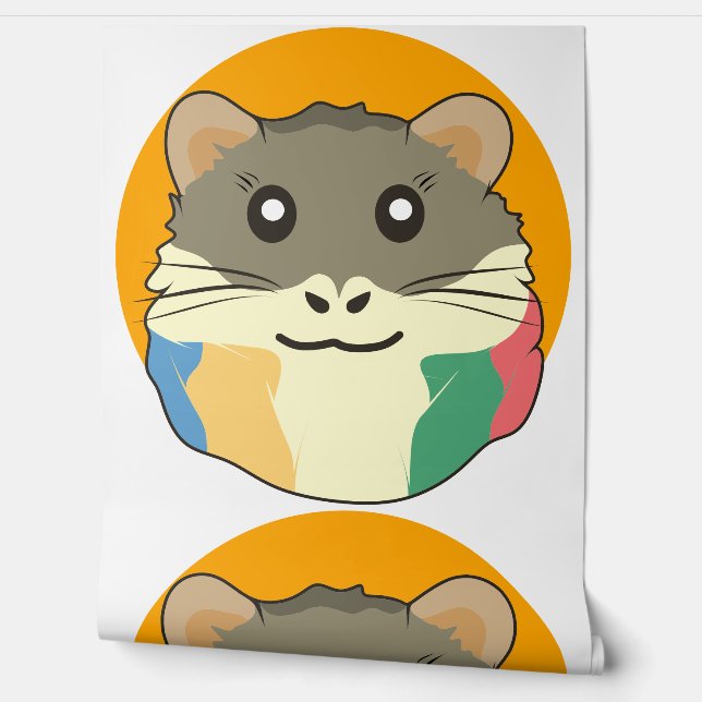Papel Pintado Hamster personalizado con una bufanda multicolor (Desenrollar)