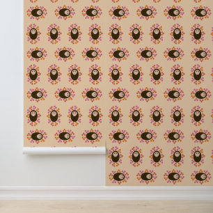 Papel Pintado Hedgehog y flores somnolientas