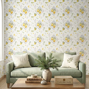 Papel Pintado Herencia Italiana Riviera Interior Acuarela Limón