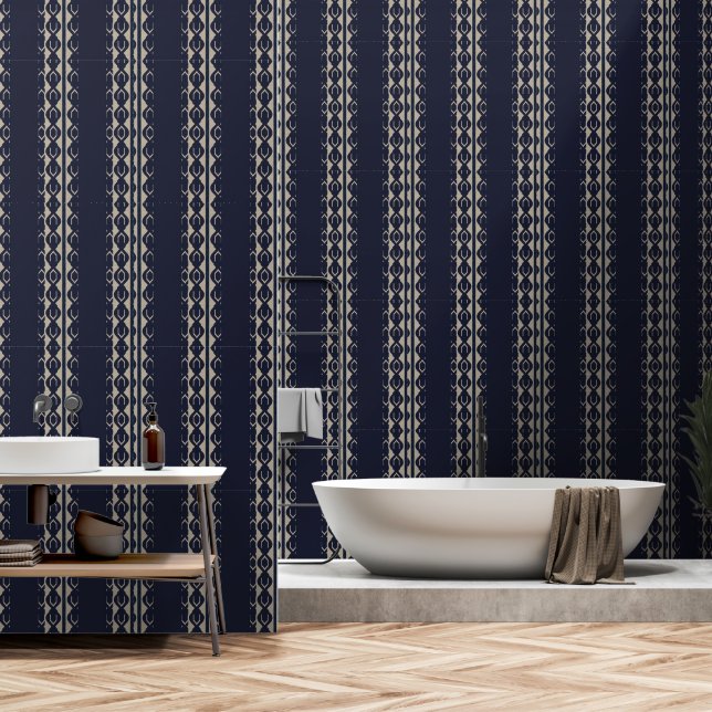 Papel Pintado Heritage Luxe (Índigo + Tierra) de Lujo (Baño)