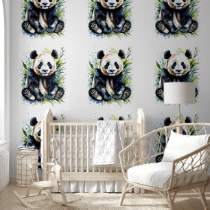 Papel Pintado Hermosa acuarela Panda Bear