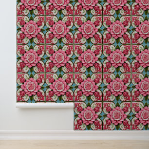 Papel Pintado Hermosa colección de rosas rosadas populares
