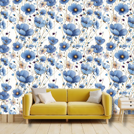 Papel Pintado Hermosa flor azul claro