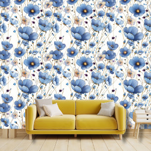 Papel Pintado Hermosa flor azul claro