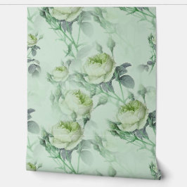 Papel Pintado Hermosa Flora Vintage Verde Clara