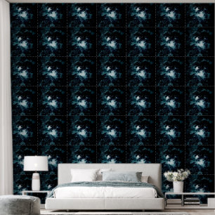 Papel Pintado Hermosa luna resplandece a través de árboles