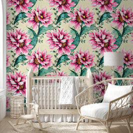 Papel Pintado Hermosa pintura profesional de flores en acuarela