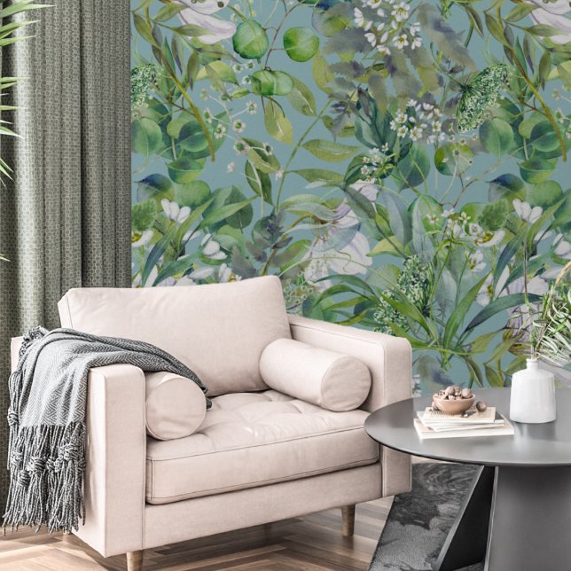 Papel Pintado Hermosas Flores Botánicas Modernas Y Hojas (Subido por el creador)