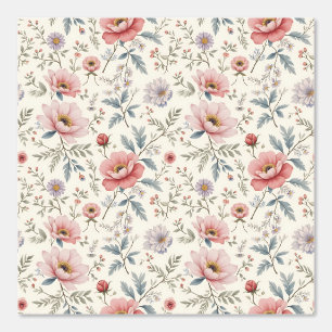Papel Pintado Hermosas flores rosas y blancas