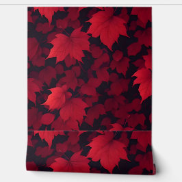 Papel Pintado Hermosas hojas de otoño rojas