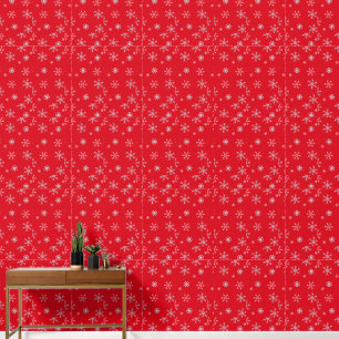 Papel Pintado Hermoso copo de nieve rojo