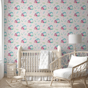 Papel Pintado Hermoso dormitorio infantil de sirena bajo el mar 