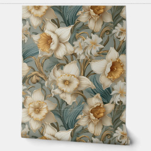 Papel Pintado Hermoso patrón floral barroco Daffodils