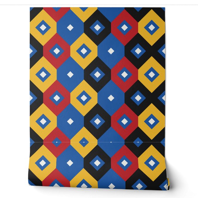 Papel Pintado Hermoso patrón geométrico matemático (Desenrollar)