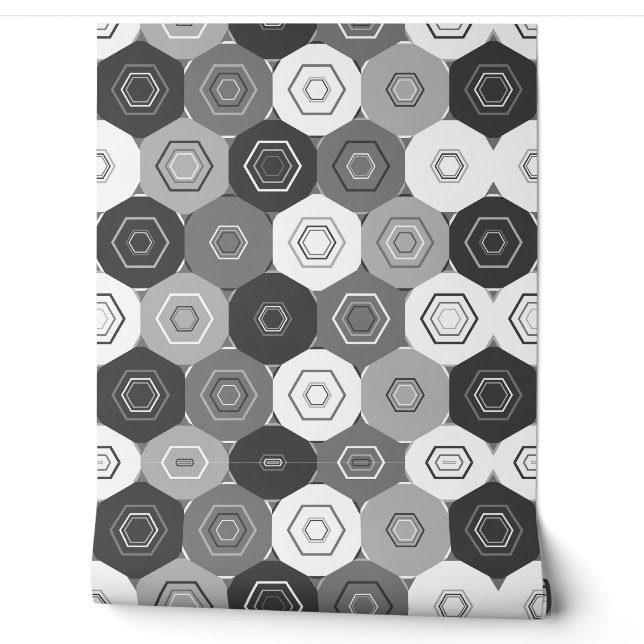 Papel Pintado Hermoso patrón geométrico matemático (Desenrollar)