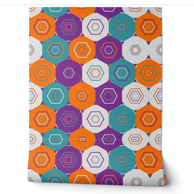 Papel Pintado Hermoso patrón geométrico matemático (Desenrollar)