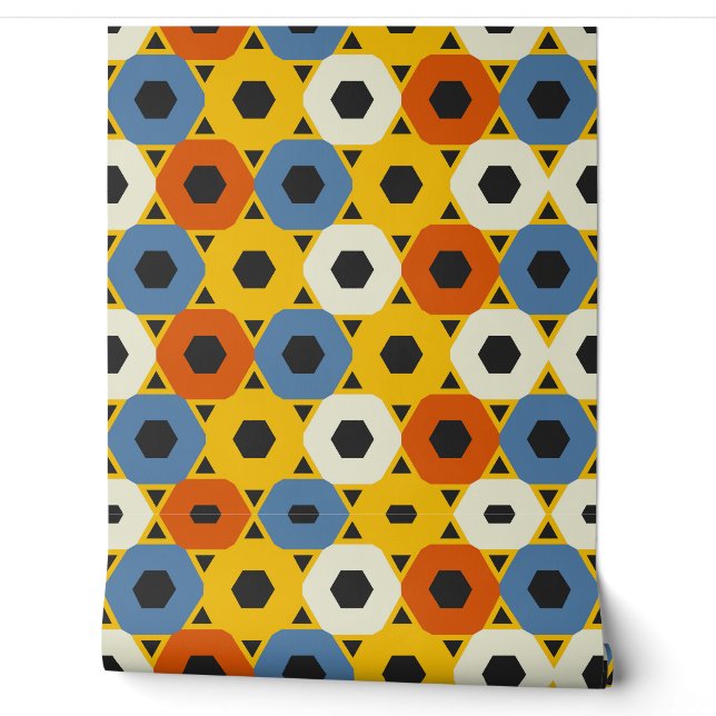 Papel Pintado Hermoso patrón geométrico matemático (Desenrollar)