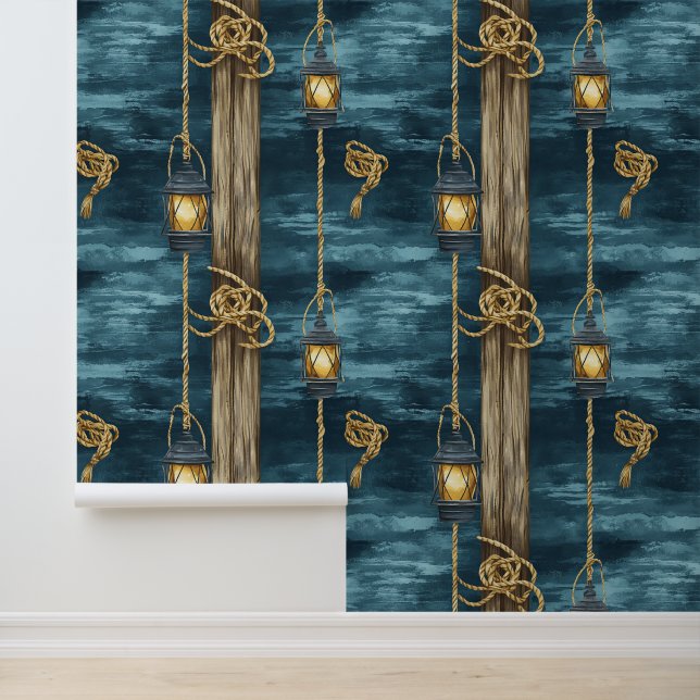 Papel Pintado Hermoso patrón náutico (Solicitud)