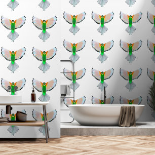 Papel Pintado Hermosos pájaros voladores de colores