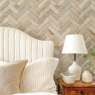 Papel Pintado Herringbone Chevron Neutro Claro