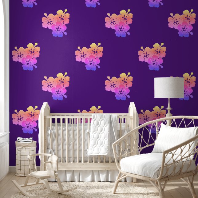 Papel Pintado Hibisco - Flores de decoración 3a (Niños)