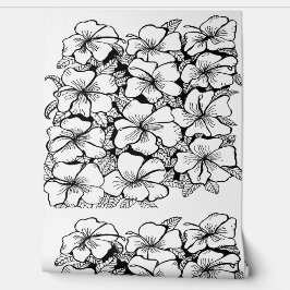 Papel Pintado Hibiscus Black and White