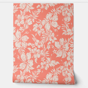 Papel Pintado Hibiscus Pareau Dolor Hawaiano - Coral vivo