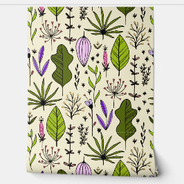 Papel Pintado Hierbas, Malezas, Flores Y Hojas Medicinales