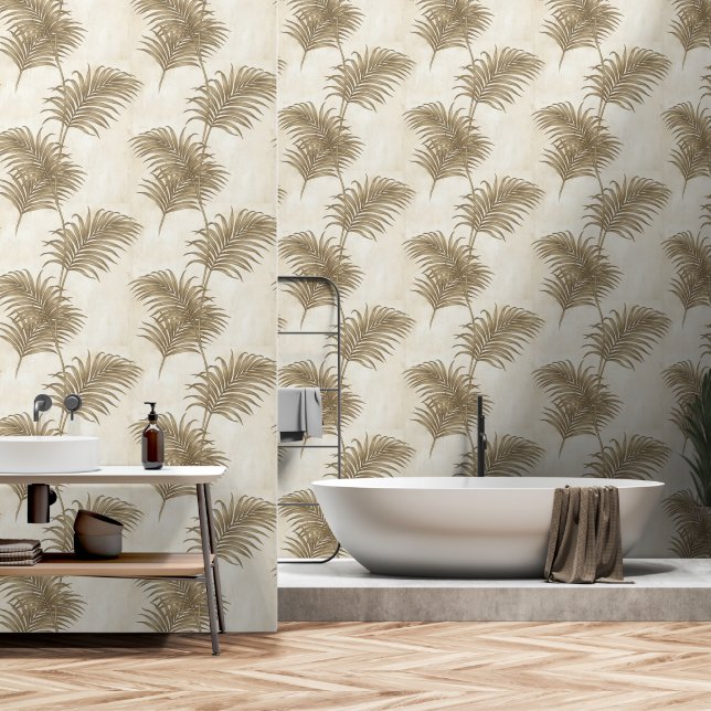 Papel Pintado High End Textured Palm Leaf Design (Baño)