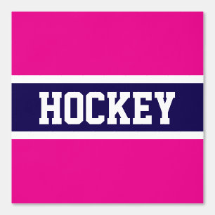 Papel Pintado HOCKEY Atlético Hot Pink Naval Blue White Stripes