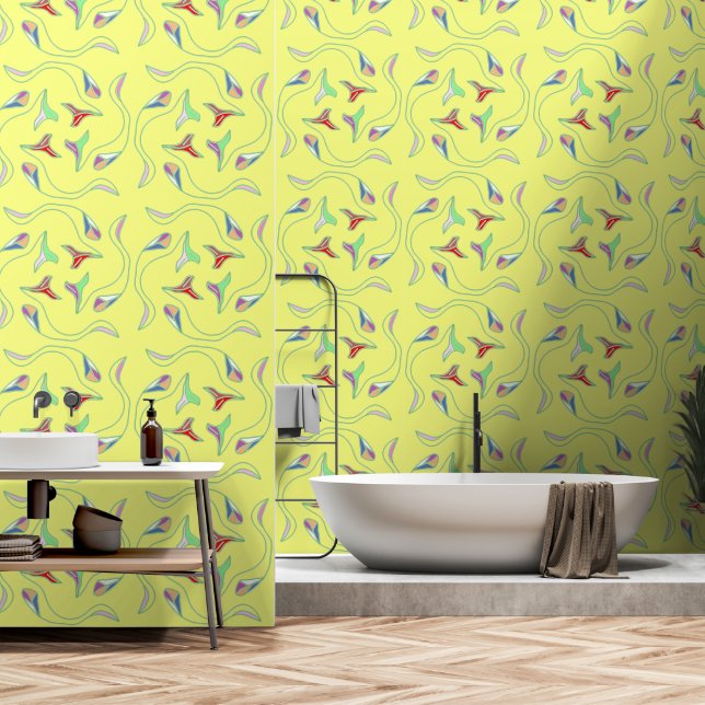 Papel Pintado Hoja de colores Tendril (Baño)