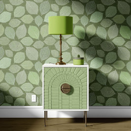 Papel Pintado Hoja de Magnolia Verde Salvia Oliva Oscuro