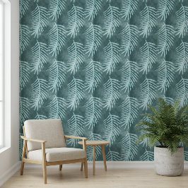 Papel Pintado Hoja Tropical Acuarela Verde Turquesa