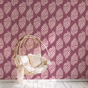 Papel Pintado Hoja Tropical Malva