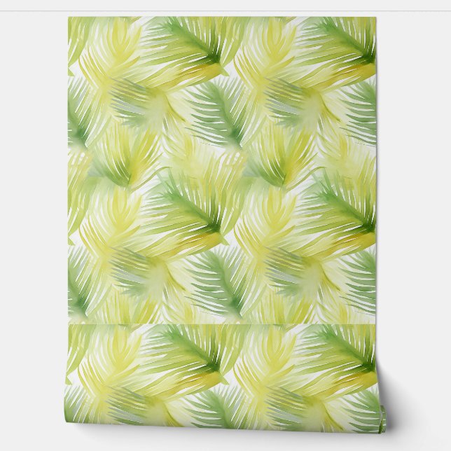 Papel Pintado Hojas acuáticas tropicales (Desenrollar)